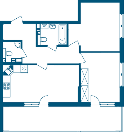 Планировка 3-комн 83,82 м²