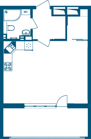 Планировка 1-комн 47,41 м²