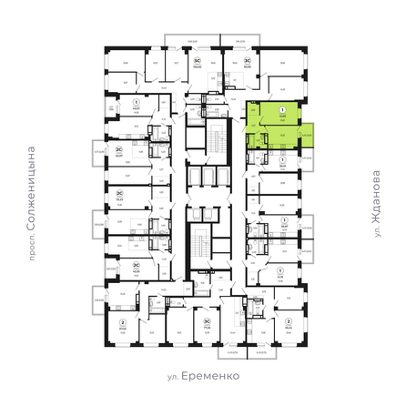 Планировка 1-комн 40,83 - 41,36 м²