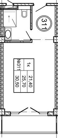 Планировка  25,7 м²