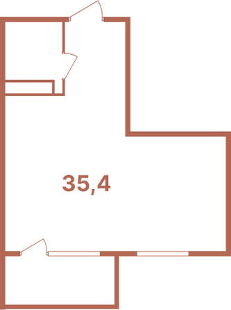 Планировка Студия 35,4 м²