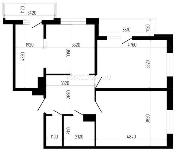 Планировка 3-комн 75,8, 76,1 м²