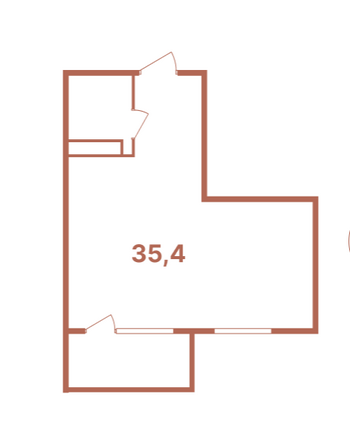 Планировка Студия 35,4 м²