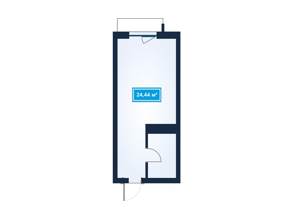 Планировка 1-комн 24,29 - 24,49 м²