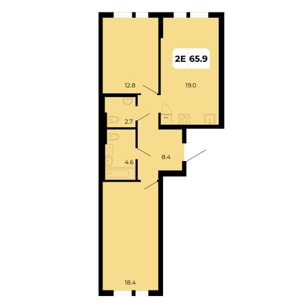 Планировка 2-комн 65,9 м²