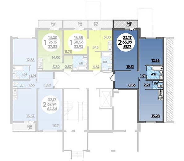 
   Продам 2-комнатную, 67.17 м², Предгорье ЛАГО-НАКИ, литера 1

. Фото 1.