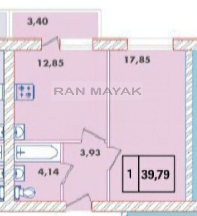 
   Продам 1-комнатную, 39 м², Н.Кутенко ул, 4

. Фото 1.