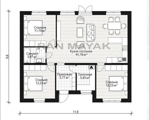 
   Продам дом, 92.5 м², Западный

. Фото 1.