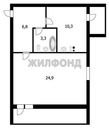 
   Продам 2-комнатную, 50.3 м², Центральная ул, 9

. Фото 10.