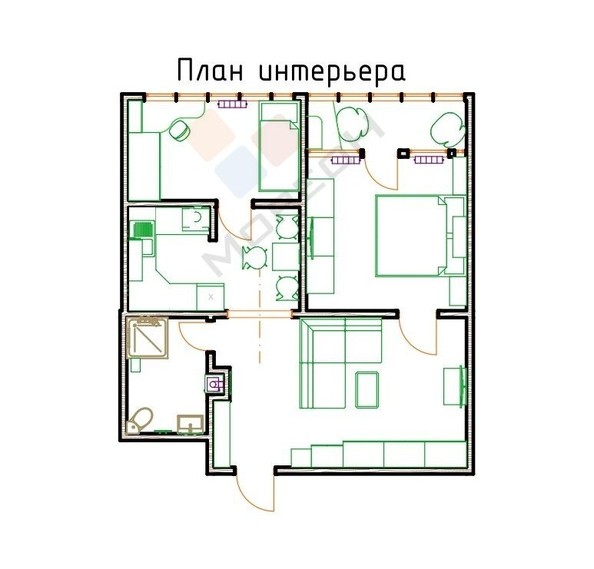 
   Продам 2-комнатную, 56 м², Симиренко ул, 45

. Фото 21.