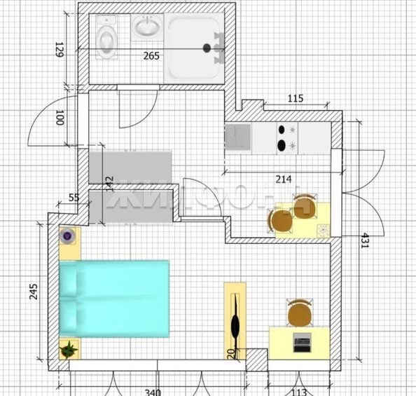 
   Продам студию, 27 м², Пятигорская ул, 34

. Фото 7.