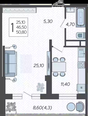 
   Продам 1-комнатную, 50.8 м², Садовое кольцо ул, 9к1

. Фото 13.