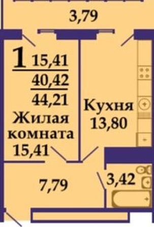 
   Продам 1-комнатную, 49 м², Старокубанская ул, 124

. Фото 25.