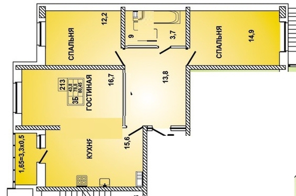 
   Продам 3-комнатную, 80 м², Восточно-Кругликовская ул, 28

. Фото 12.