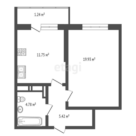 
   Продам 1-комнатную, 41.7 м², Стахановская ул, 1/5/1

. Фото 6.