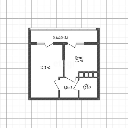 
   Продам 1-комнатную, 27.7 м², Западный Обход ул, 45  5

. Фото 1.