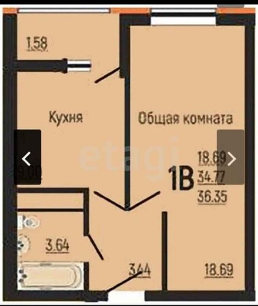 
   Продам 1-комнатную, 33.1 м², Заполярная ул, 39/4

. Фото 15.