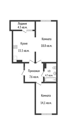 
   Продам 2-комнатную, 60.7 м², Питерская ул, 40

. Фото 1.