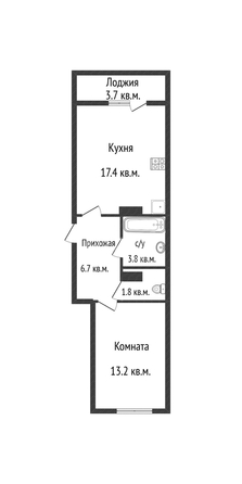 
   Продам 1-комнатную, 42.9 м², Питерская ул, 40/1

. Фото 1.