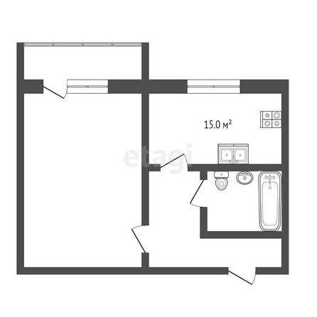 
   Продам 1-комнатную, 36.8 м², Ангарская ул, 2/2

. Фото 18.