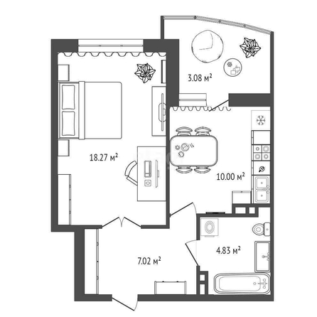 
   Продам 1-комнатную, 42 м², Аксиома, литер 2

. Фото 1.