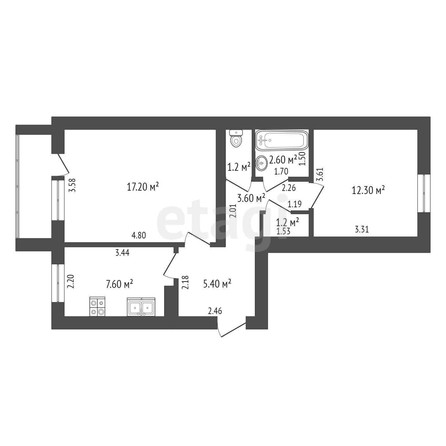 
   Продам 2-комнатную, 51.1 м², Федора Лузана ул, 8

. Фото 7.