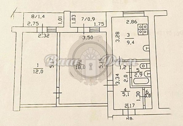 
   Продам 2-комнатную, 52 м², Полевая ул, 53

. Фото 17.