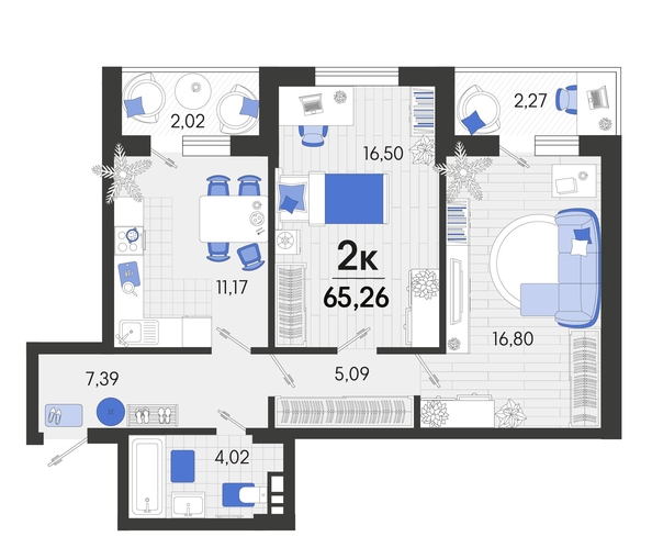 
   Продам 2-комнатную, 65.15 м², Белые росы, литера 8

. Фото 19.