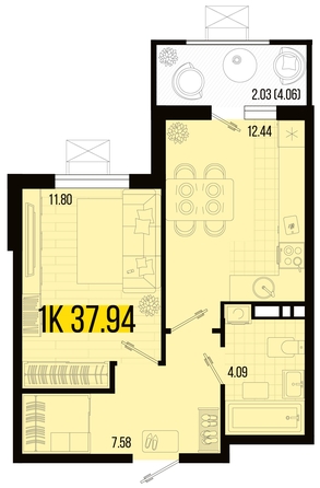 
   Продам 1-комнатную, 37.94 м², Цветной бульвар, литер 2

. Фото 4.