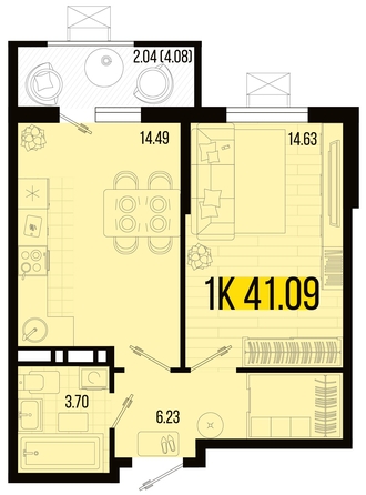 
   Продам 1-комнатную, 41.09 м², Цветной бульвар, литер 3

. Фото 4.