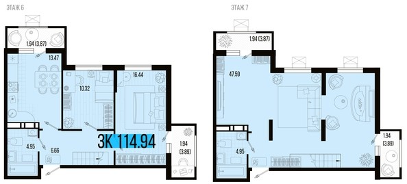 
   Продам 3-комнатную, 114.94 м², Цветной бульвар, литер 1

. Фото 4.