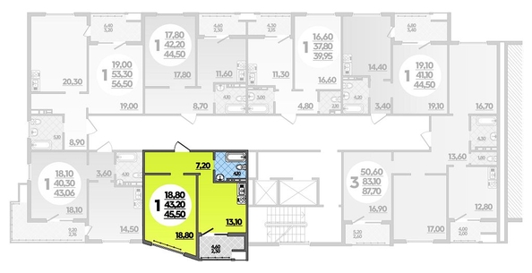 
  Продается 1-комн. квартира, 45.5 м², ЖК Горгиппия, литера 2
. Фото 1.