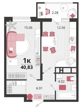 
   Продам 1-комнатную, 40.83 м², Родные просторы, литера 20

. Фото 8.