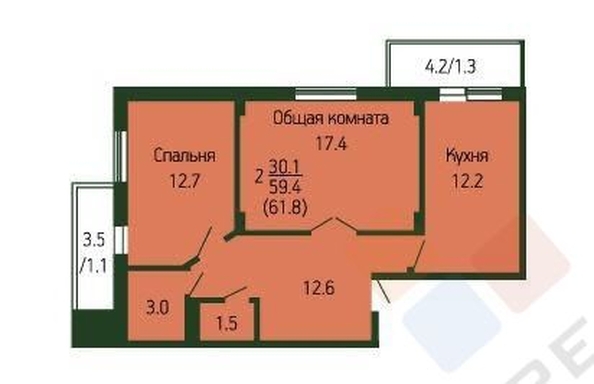 
   Продам 2-комнатную, 61.8 м², Героя Хабибуллина ул, 4

. Фото 20.