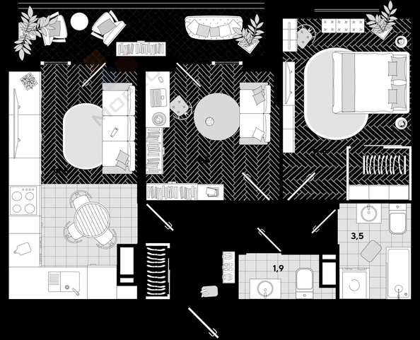 
   Продам 2-комнатную, 47.6 м², Героя Пешкова ул, 14к4

. Фото 2.