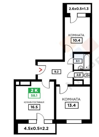 
   Продам 2-комнатную, 58.3 м², Домбайская ул, 55к3

. Фото 10.