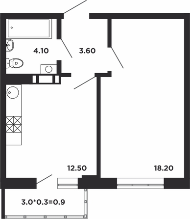 
   Продам 1-комнатную, 39.5 м², Мурата Ахеджака ул, 12 к1

. Фото 1.