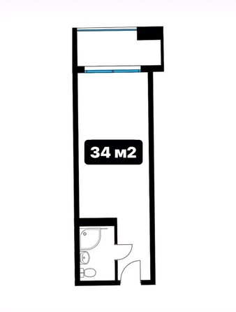 
   Продам 1-комнатную, 34 м², Шоссейная ул, 5/7

. Фото 2.