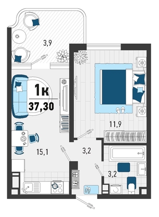 
   Продам 1-комнатную, 33.9 м², Конечная ул, 2

. Фото 24.