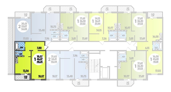 
   Продам 1-комнатную, 48.25 м², Южная долина, литера 1

. Фото 2.