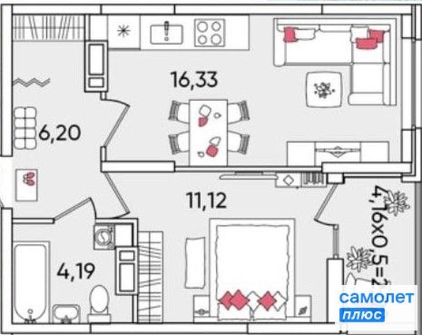 
   Продам 1-комнатную, 39 м², Любимово мкр, 18к1

. Фото 3.