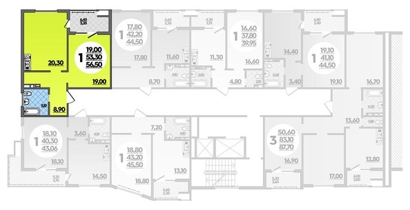 
   Продам 1-комнатную, 56.5 м², Адмирала Пустошкина ул, 22 лит2

. Фото 1.