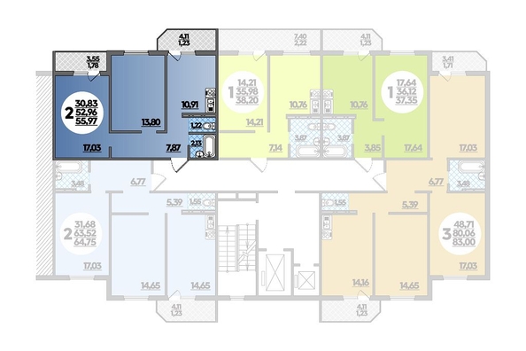 
   Продам 2-комнатную, 55.97 м², Александра Сапрунова ул, 37

. Фото 1.