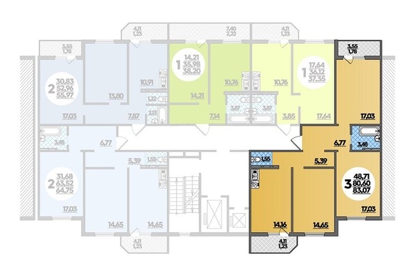 
   Продам 3-комнатную, 83.07 м², Александра Сапрунова ул, 37

. Фото 1.