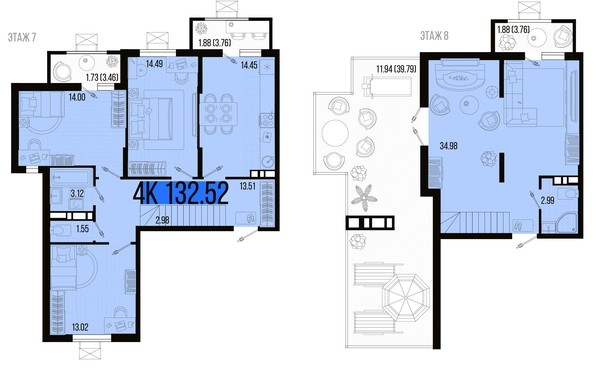 
   Продам 4-комнатную, 132.52 м², Цветной бульвар, литер 1

. Фото 4.