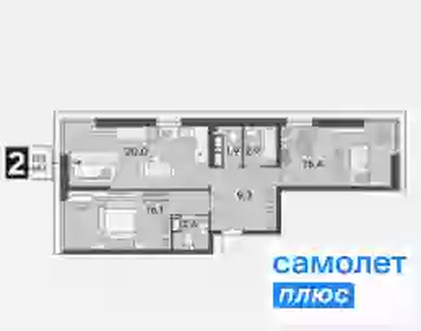 
   Продам 2-комнатную, 68.1 м², Марины Цветаевой ул, 7 к2

. Фото 5.