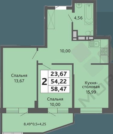 
   Продам 2-комнатную, 58.5 м², Степная ул, 1/1

. Фото 11.