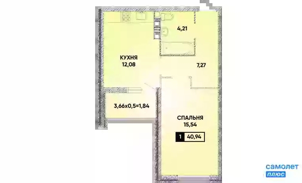 
   Продам 1-комнатную, 40.94 м², Губернский, литера 35

. Фото 16.