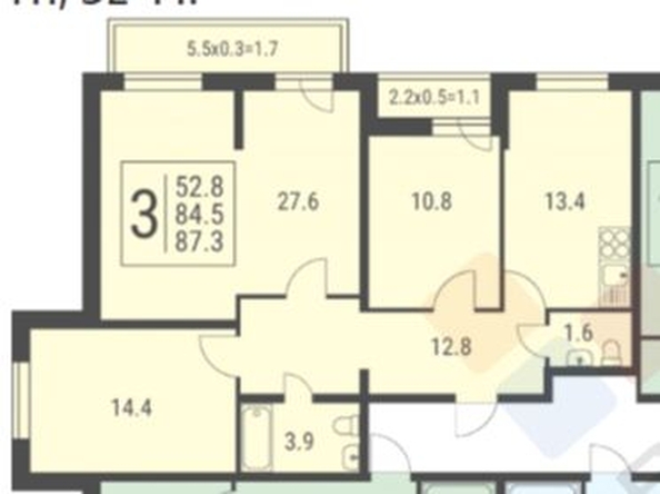 
   Продам 3-комнатную, 84 м², Евгении Жигуленко ул, 13к1

. Фото 8.