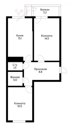 
   Продам 2-комнатную, 51 м², Западный Обход ул, 39/1к2

. Фото 16.